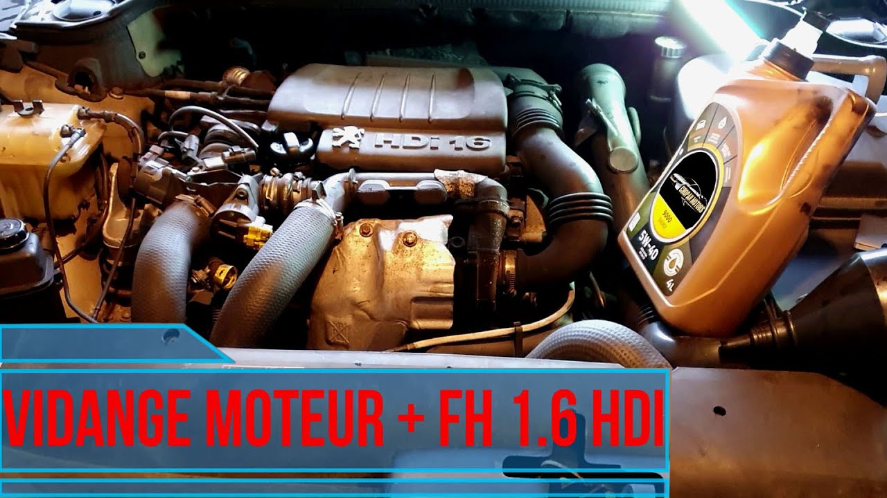 Comment faire vidange voiture peugeot 1.6 hdi 🚗