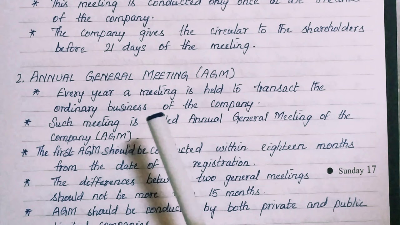 Types of Company Meetings (Tamil) / TN PLUS TWO COMMERCE