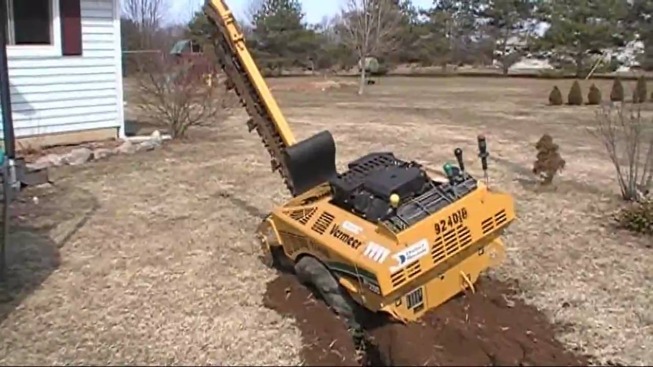 Trenching for power and water with a Vermeer RT200 and got it Stuck