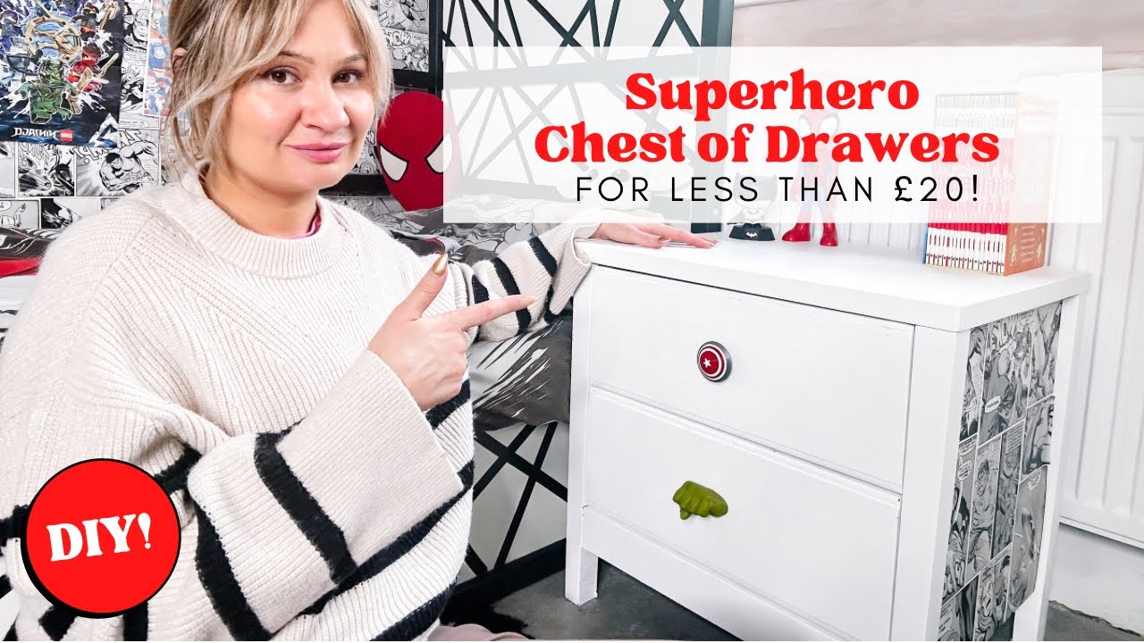 DIY Marvel Avengers Superhero Makeover | Superhero Kids Bedroom Furniture | FB Marketplace Upcycle