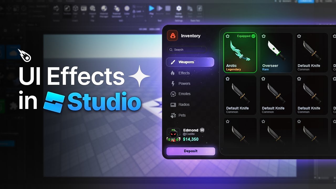 Как добавить эффекты в пользовательский интерфейс в Roblox Studio