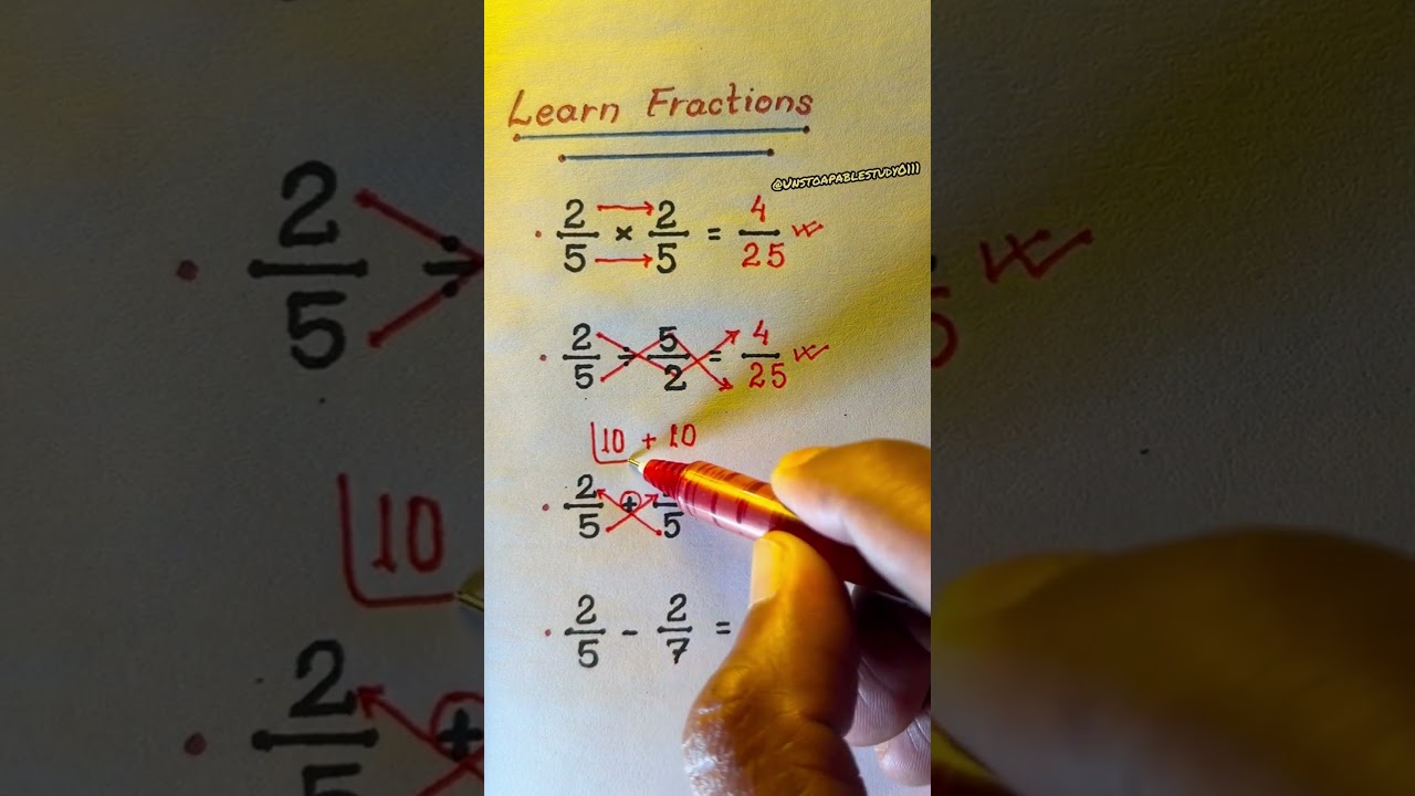 Learn Fraction Hack 🔥 #unstoapablestudy0111 #maths #mathstricks
