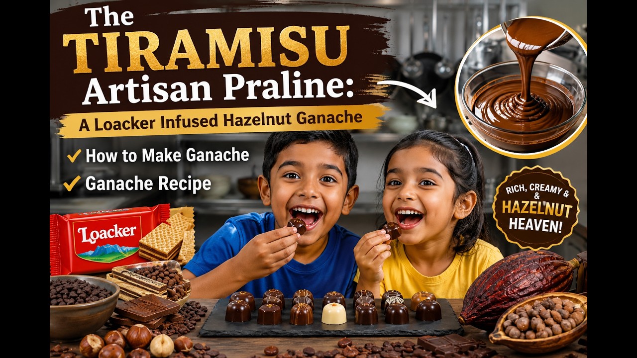 The Tiramisu Artisan Praline:A Loacker Infused Hazelnut Ganache, How to Make Ganache,Ganache Recipe