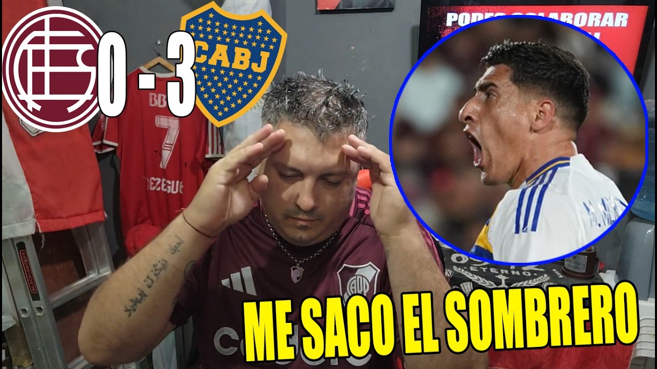 LANUS 0 vs BOCA JUNIORS 3 - REACCION DEL HINCHA DE RIVER PLATE