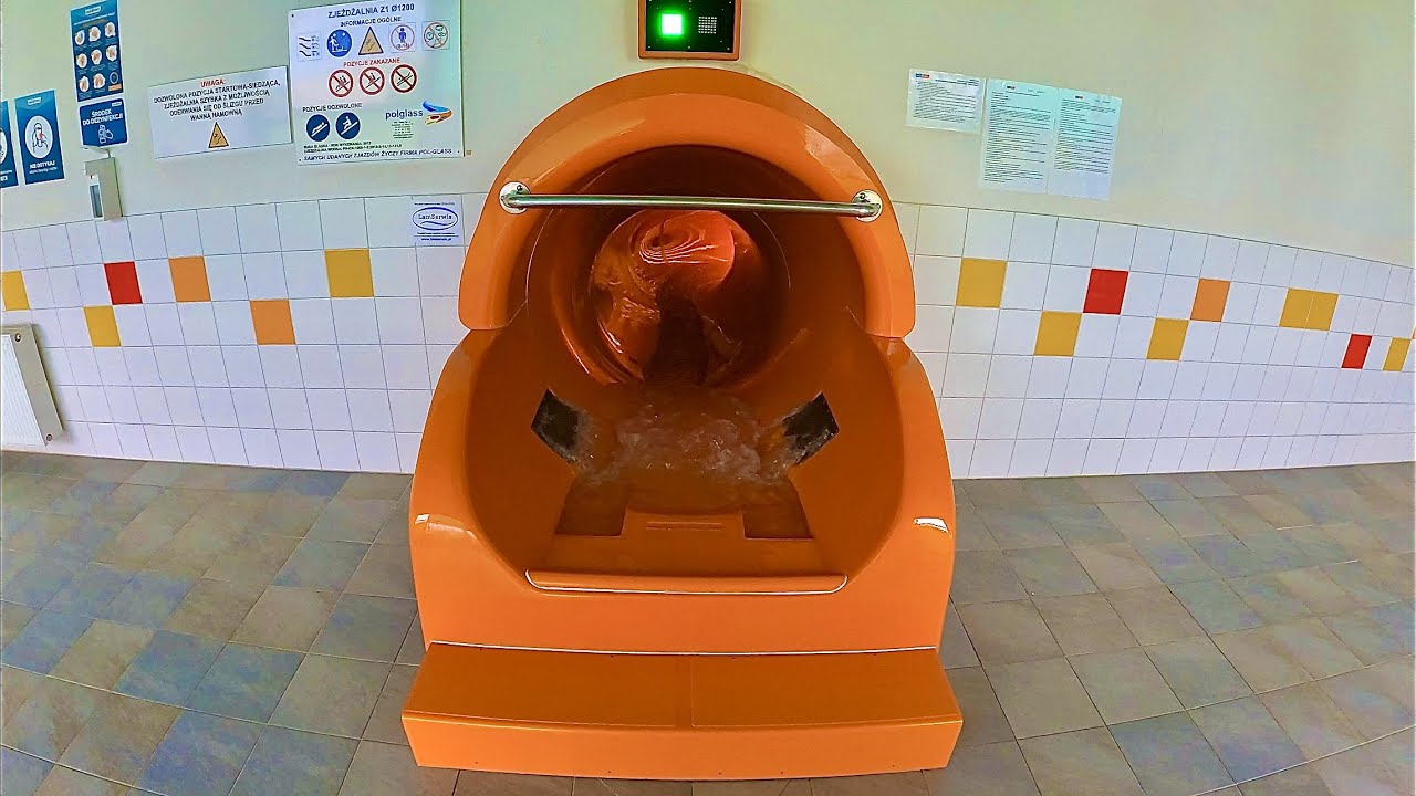 Orange Tube Water Slide at Aquadrom Ruda Śląska