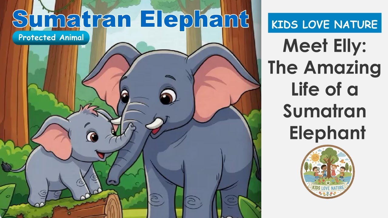 Sumatran Elephants for Kids! 🐘 | Facts, Habitat, Diet, and Life Cycle | Kindergarten Learning Story