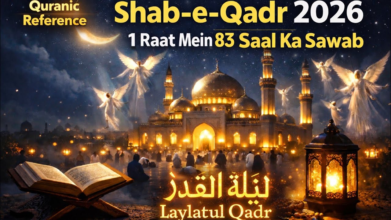 Shab-e-Qadr 2026 | 1 Raat Mein 83 Saal Ka Sawab | Laylatul Qadr | Quranic Reference  🌙
