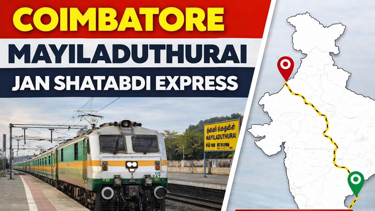 12084 Coimbatore Mayiladuthurai Jan Shatabdi express skip kutralam station #railnews #railvideos