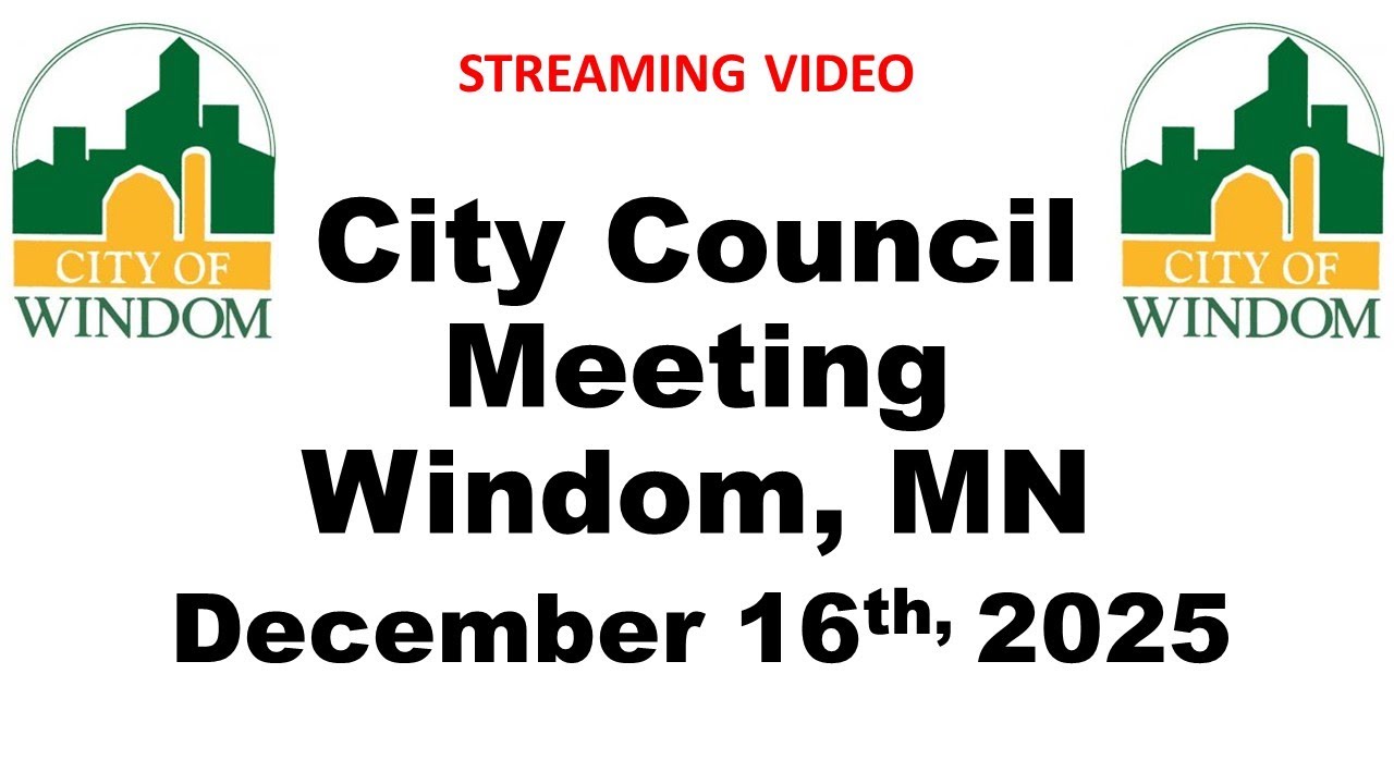 Windom City Council Meeting December 16, 2025