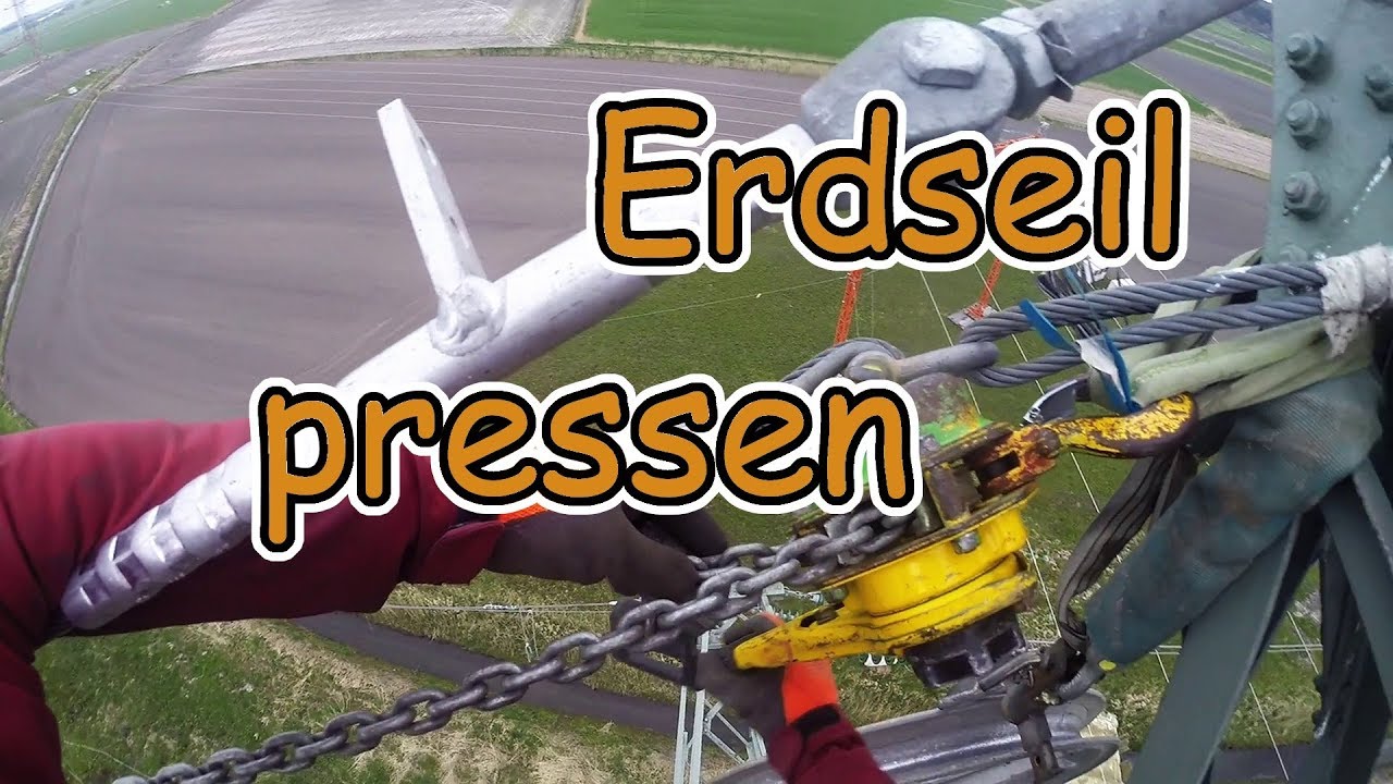 110KV Freileitung pressen und abspannen an einer Hochspannungsleitung