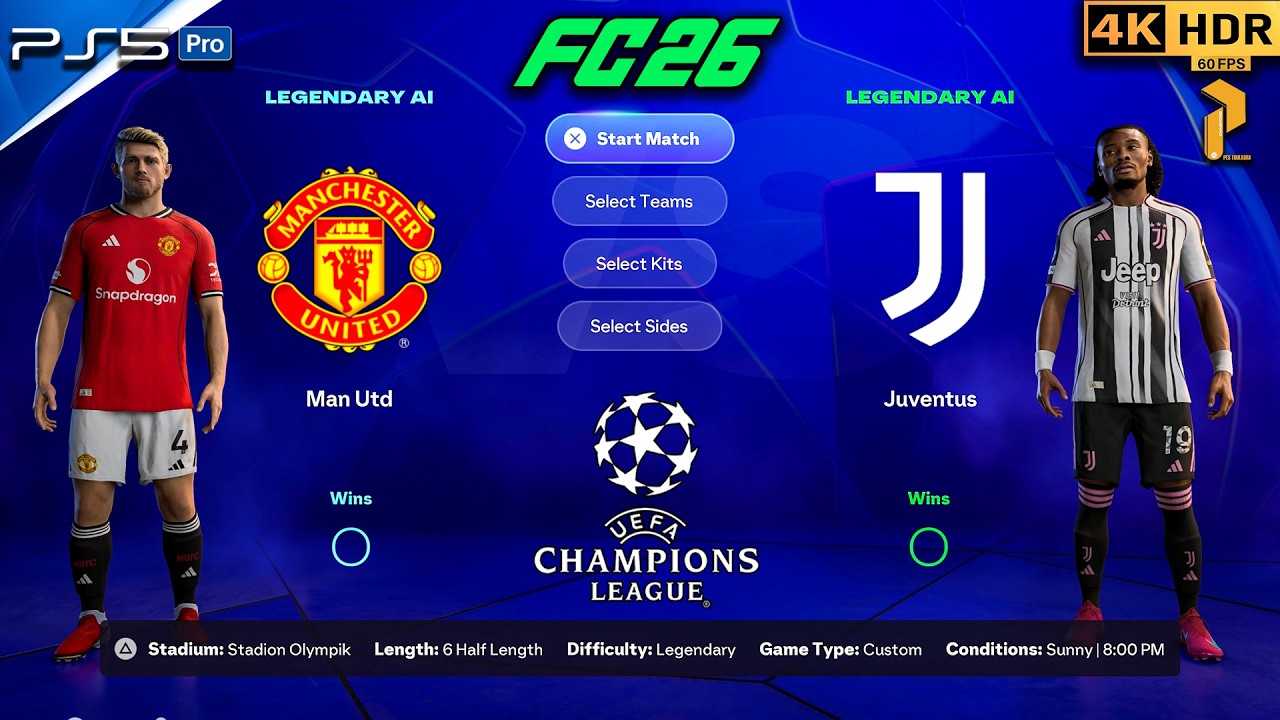 Man United vs. Juventus—UCL Clash | FC 26 PS5 4K HDR #fc26 #ps5 #football #viral #fyp #4k #fifa