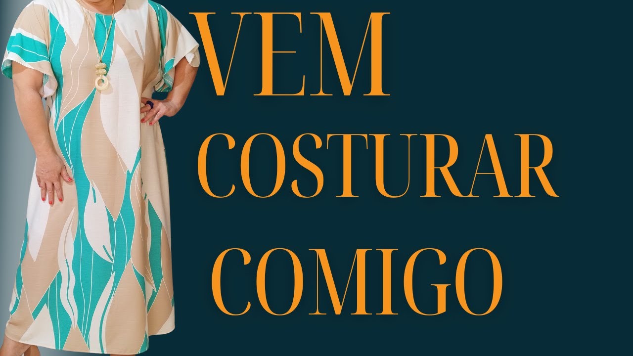 VEM APRENDER DE FORMA SIMPLES E PRATICA ESSE VESTIDO LONGO COM A MANGA EM GODÊ EU VOU TE ENSINAR