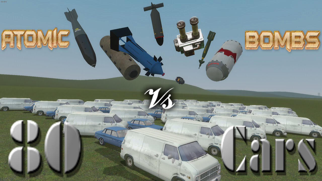 80 Vehicles Vs 9 Special Atomic Bombs || Gmod Nuclear Warfare Mod || Best Nuclear Bombs ||