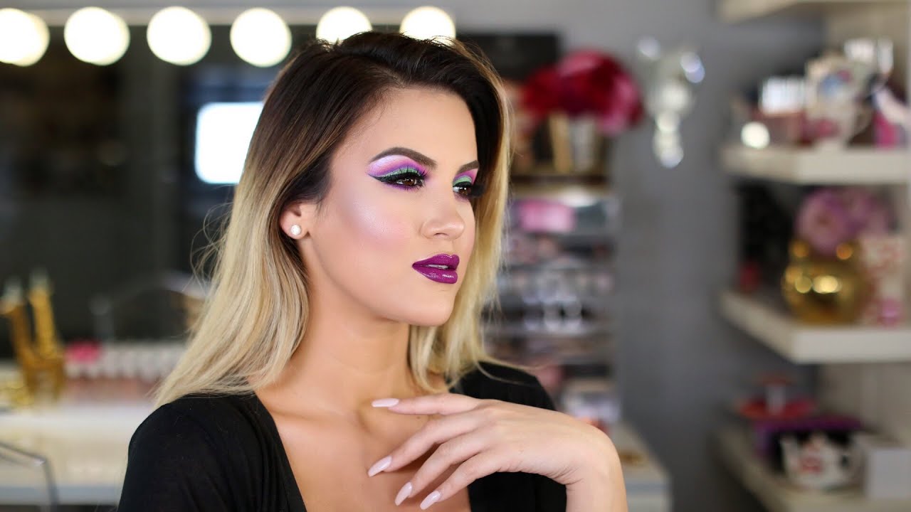 Makeup Look: Colorful Cut Crease + Bold Lip | Nicole Guerriero
