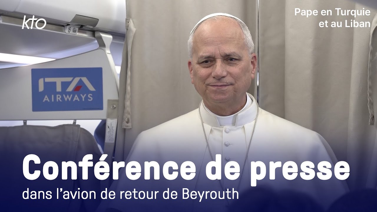 Conférence de presse du pape Léon XIV de retour de son voyage en Turquie et au Liban