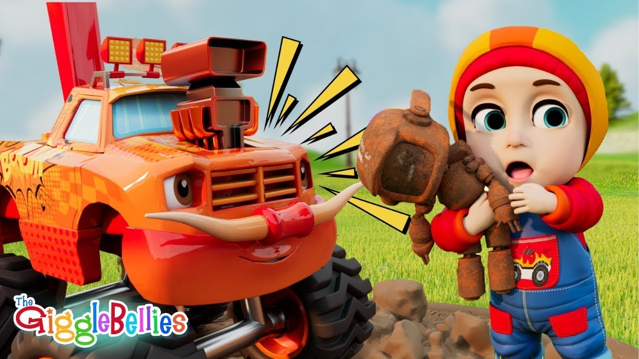 Five Little Excavators | The Counting Song | Nursery Rhymes - GiggleBellies