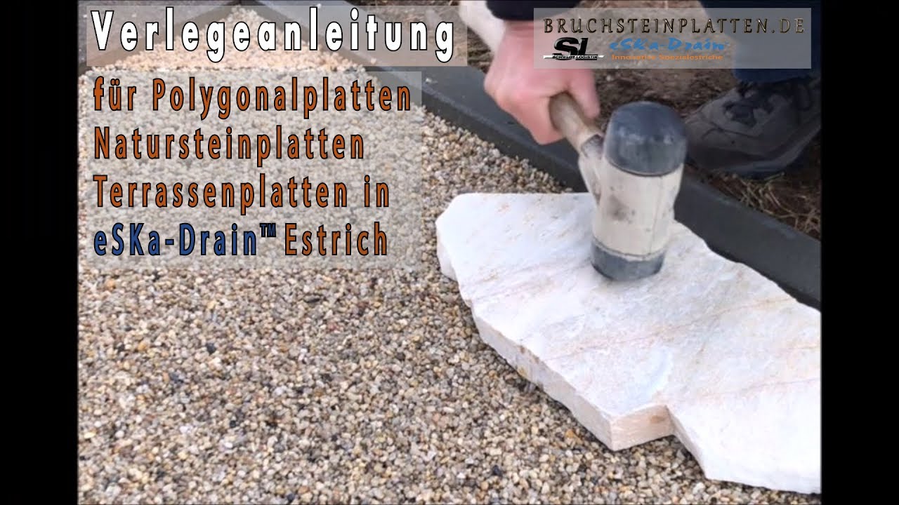 [DOKU] Terrassenplatten Polygonalplatten Verlegeanleitung Estrich Eska Drain