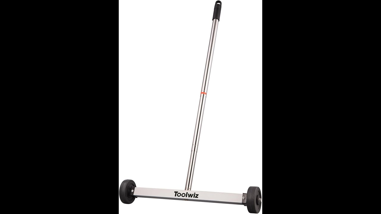 Unboxing, using Toolwiz Magnetic Sweeper 17-inch Heavy Duty Magnet Pickup Lawn Sweeper Roofing