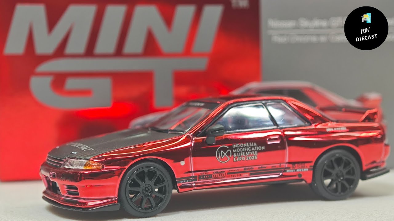 Nissan Skyline GT-R R32 Top Secret Red Chrome IMX 2025 by Mini GT 1/64 | UNBOXING and REVIEW
