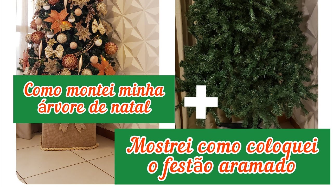 Como montei minha árvore de Natal | Como coloquei o festão aramado
