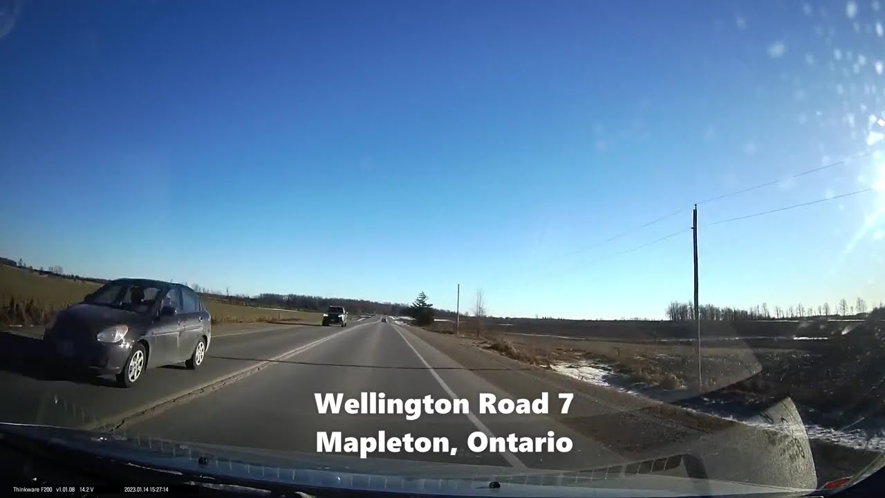 Drive from Harriston, Ontario through Alma on Wellington Road 189 and Wellington Road 7 (Jan. 14/23)