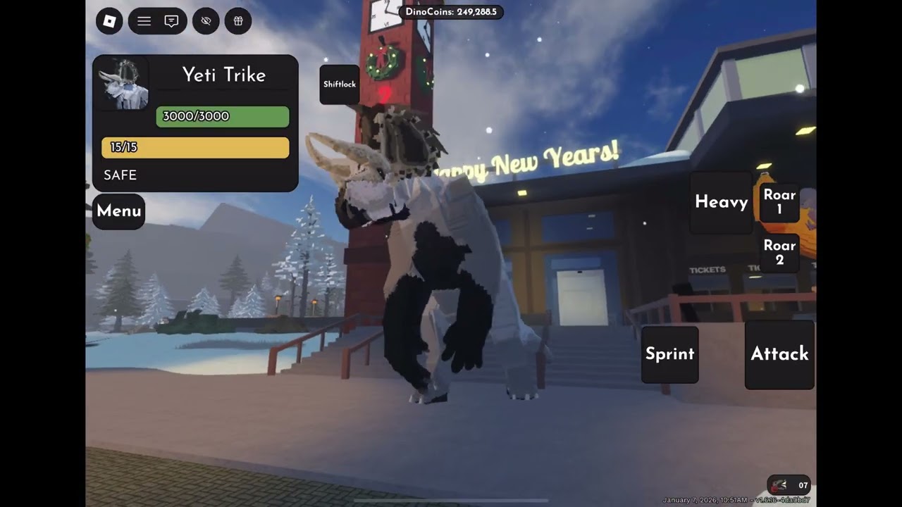 Jurassic blocky Christmas addition the final episode 7 yeti trike vs d Rex 
