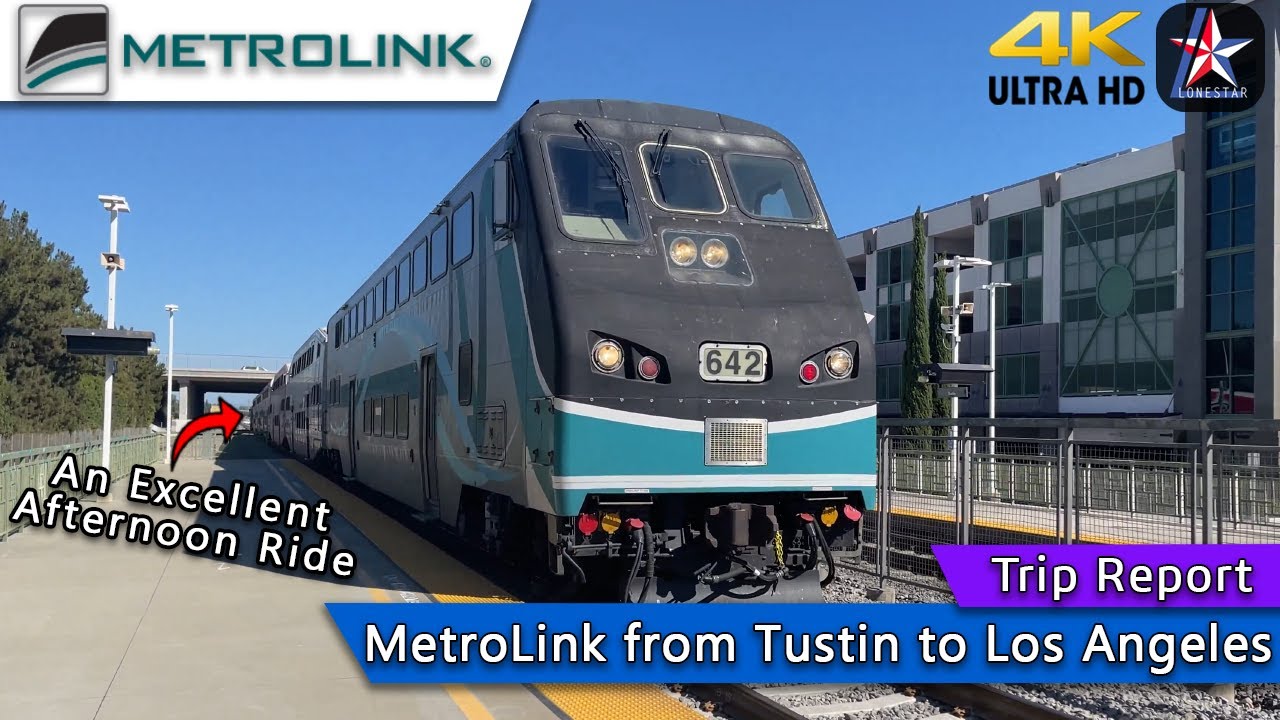 [4K] Дневная поездка по линии Orange County Line — от Тастина до станции Union Station | MetroLin...