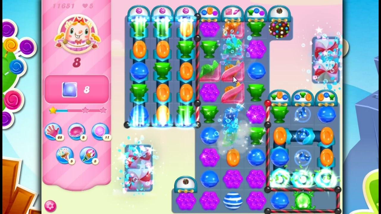 Candy Crush Saga Level 11651 - 2 Stars, 19 Moves Completed