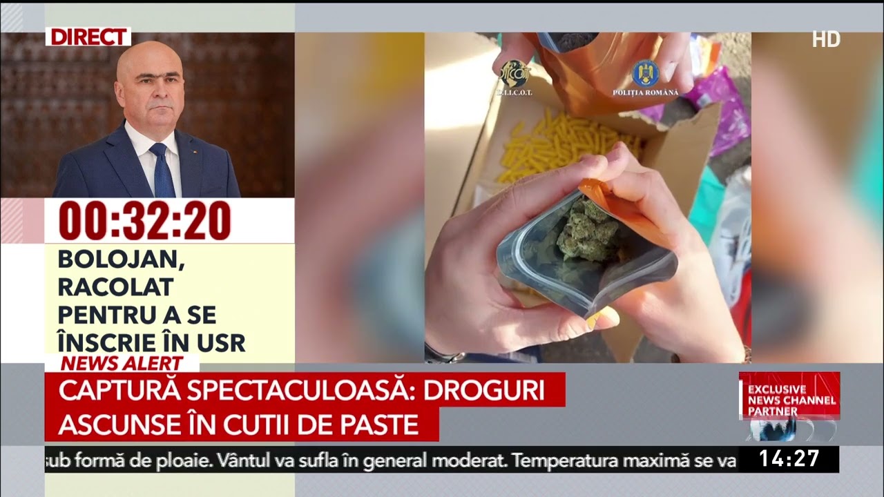 Captură spectaculoasă: Droguri ascunse în cutii de paste