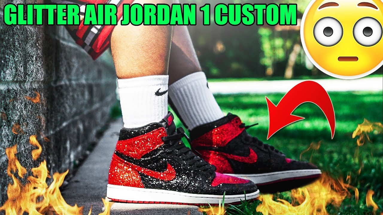 AIR JORDAN 1 'GLITTER' CUSTOM TUTORIAL! (NON-SHEDDING)
