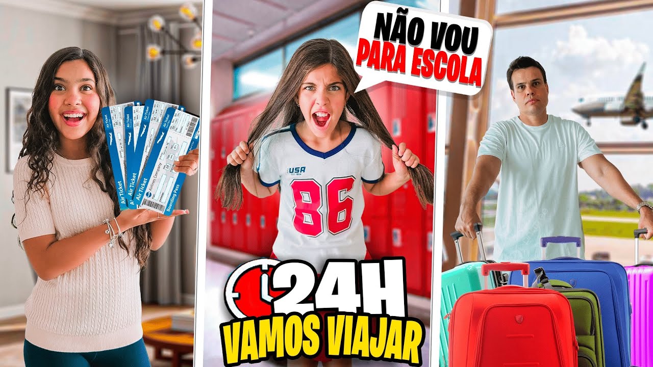 24H COM A GENTE EM UM DIA DE IR PARA A ESCOLA OU IR VIAJAR ?