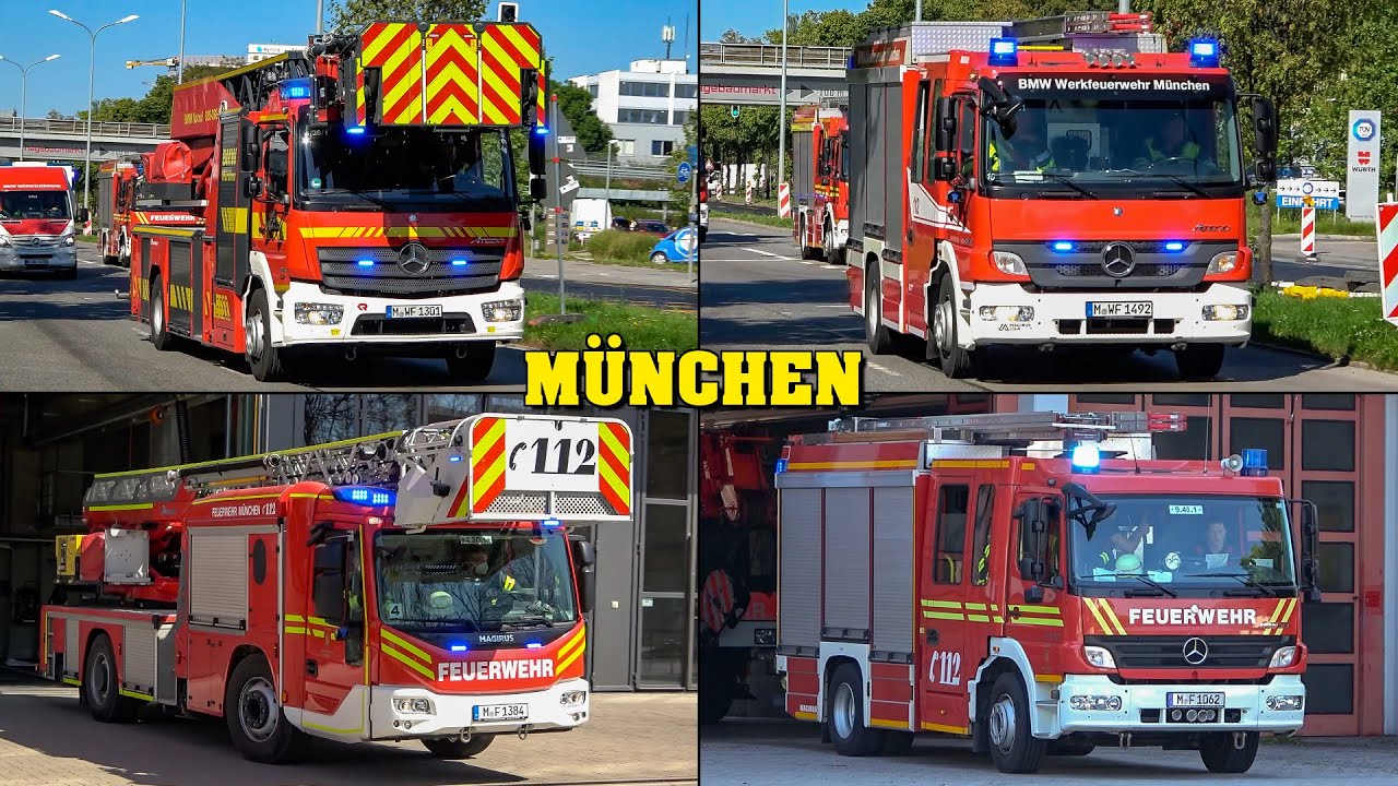 [BMW WERKFEUERWEHR!] - Einsatzfahrten in MÜNCHEN | LÖSCHZUG & mehr: Berufs- und Werkfeuerwehr + RD!