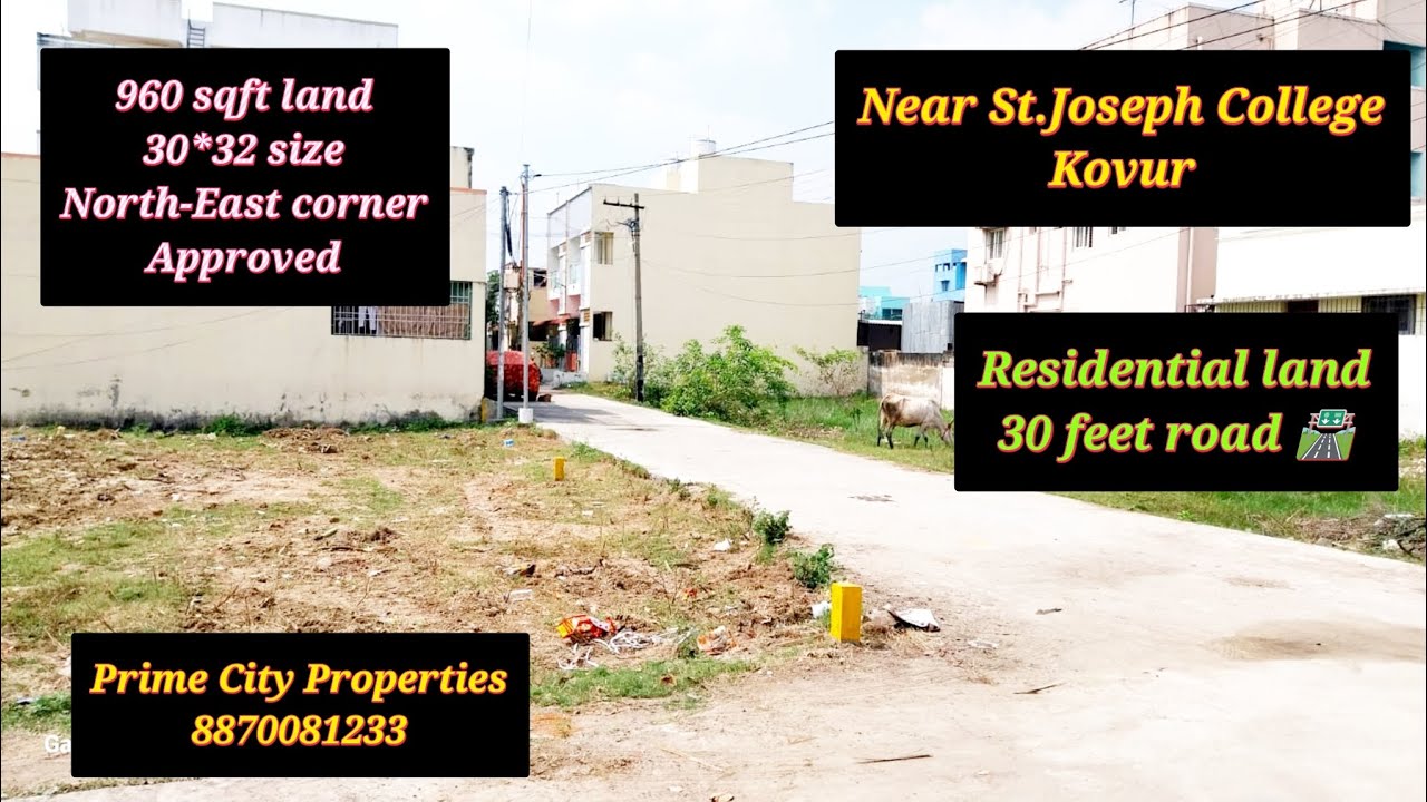 Approved Corner Residential Land Sale in Kovur, Chennai 🆔2405 #Nr Joseph clg #landforsale #northeast