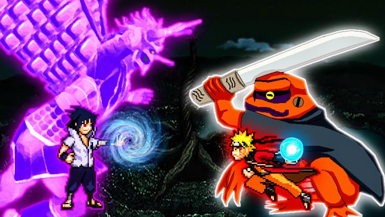 Sasuke Indra (Om Hy) VS Naruto Sennin Mode (New) in Jump Force Mugen🤩