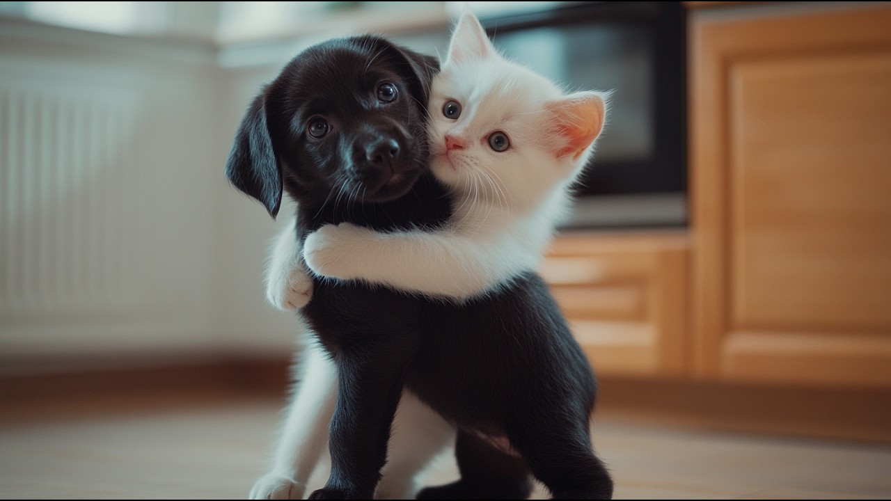 Dog And Kitten Bond With Lovable Snuggles