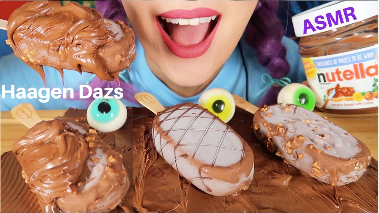 ASMR HAAGEN DAZS ICE CREAM, NUTELLA MUKBANG|하겐다즈 아이스크림, 누텔라 먹방|CURIE.ASMR Collab w/ Twlight ASMR