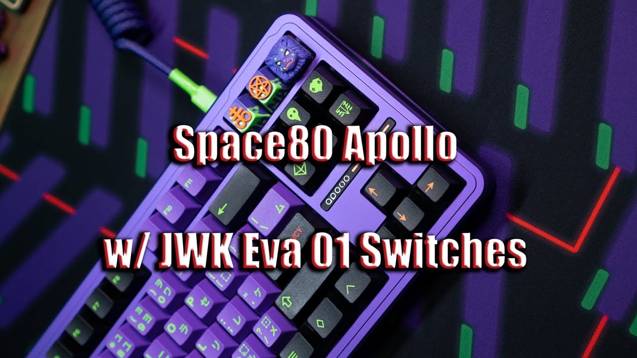 Space80 Apollo Mecha 01 w/ JWK Eva 01 Switches Keyboard Sound Test