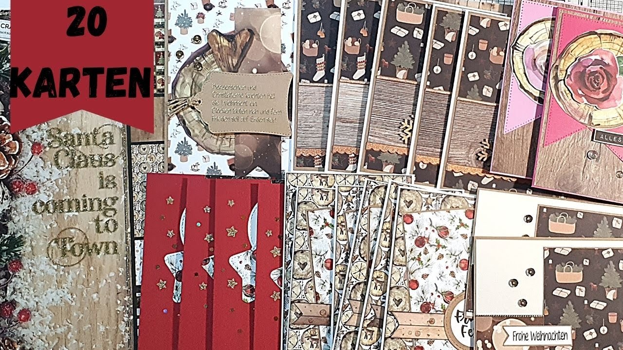 20 Karten aus 1 Block von Action | Weihnachtsblock 2021 | #bastelnmitaction #craftsensations
