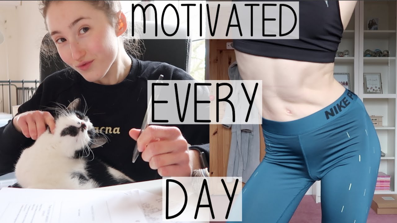 HOW I STAY MOTIVATED EVERY SINGLE DAY | STUDY & WORKOUT WITH ME VLOG (FULL BODY GYM HIIT WORKOUT)