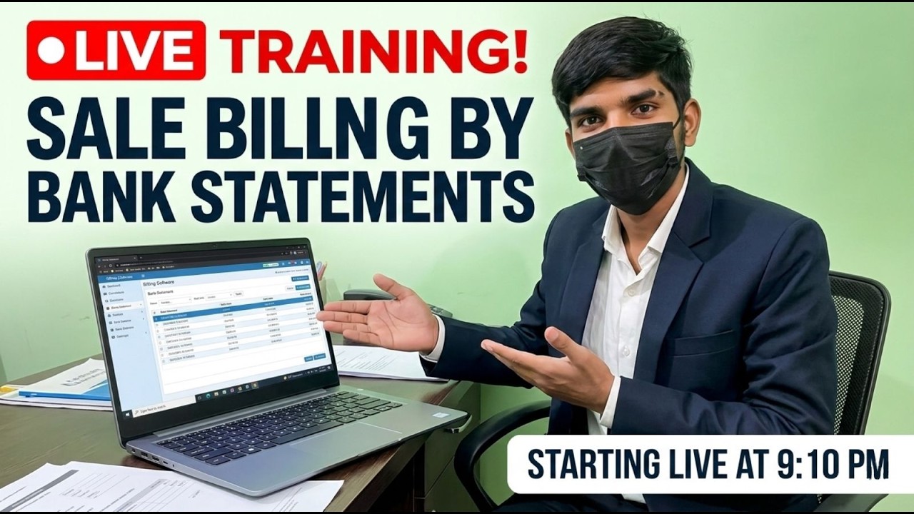 “Bank Statement Se Sale Billing Kaise Kare? | Live Training 9:10 PM” DAYS - 1st TallyPrime !
