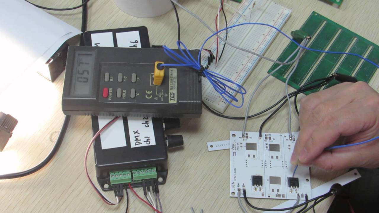 Test, driver 5.6A, Measured 2 diodes (Rectifiers) temperature.