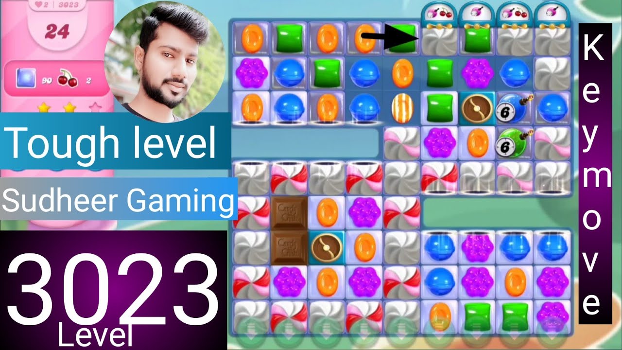 Candy crush saga level 3023 । Tough level । No boosters । Candy crush saga 3023 । Sudheer Gaming