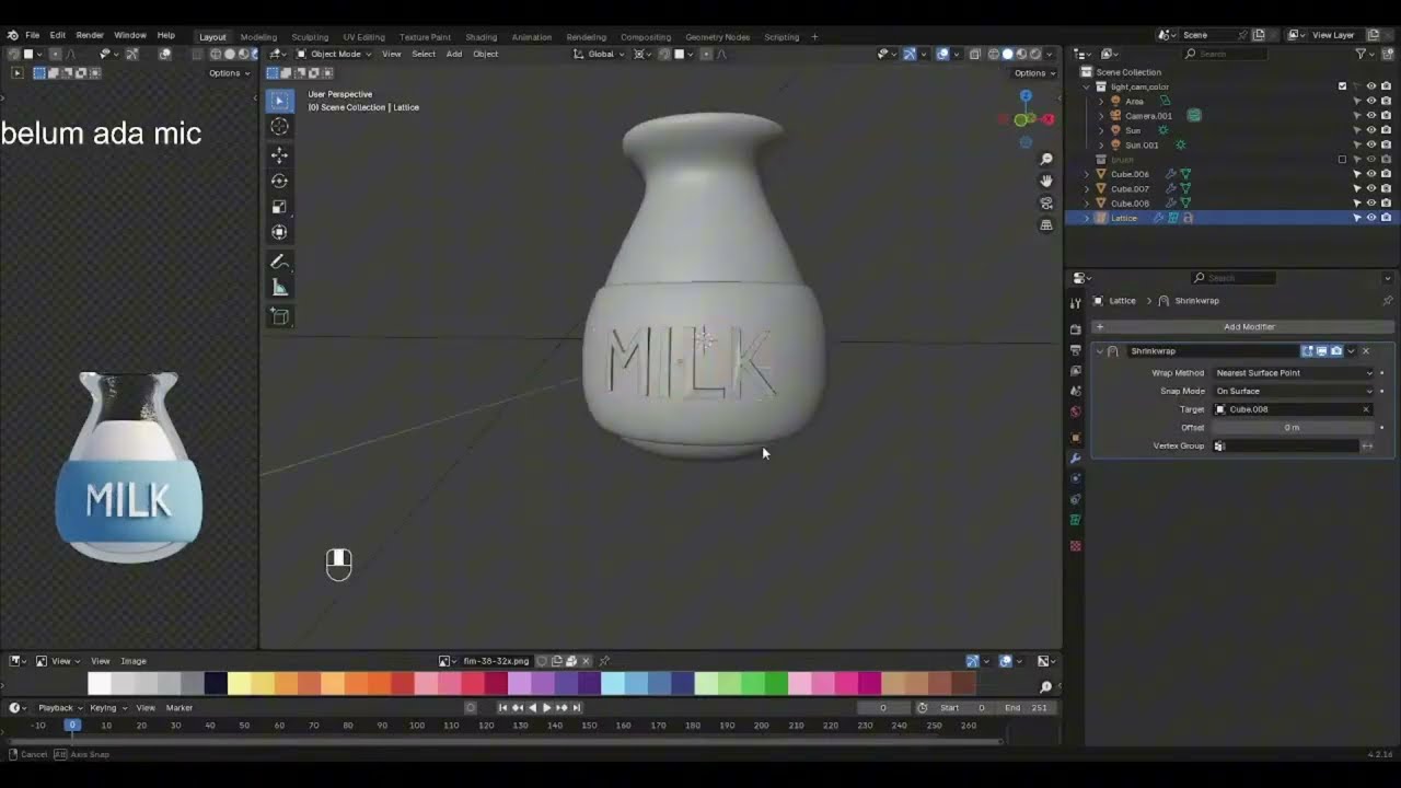 Milk - Blender 4.2 3D Modeling Tutorial