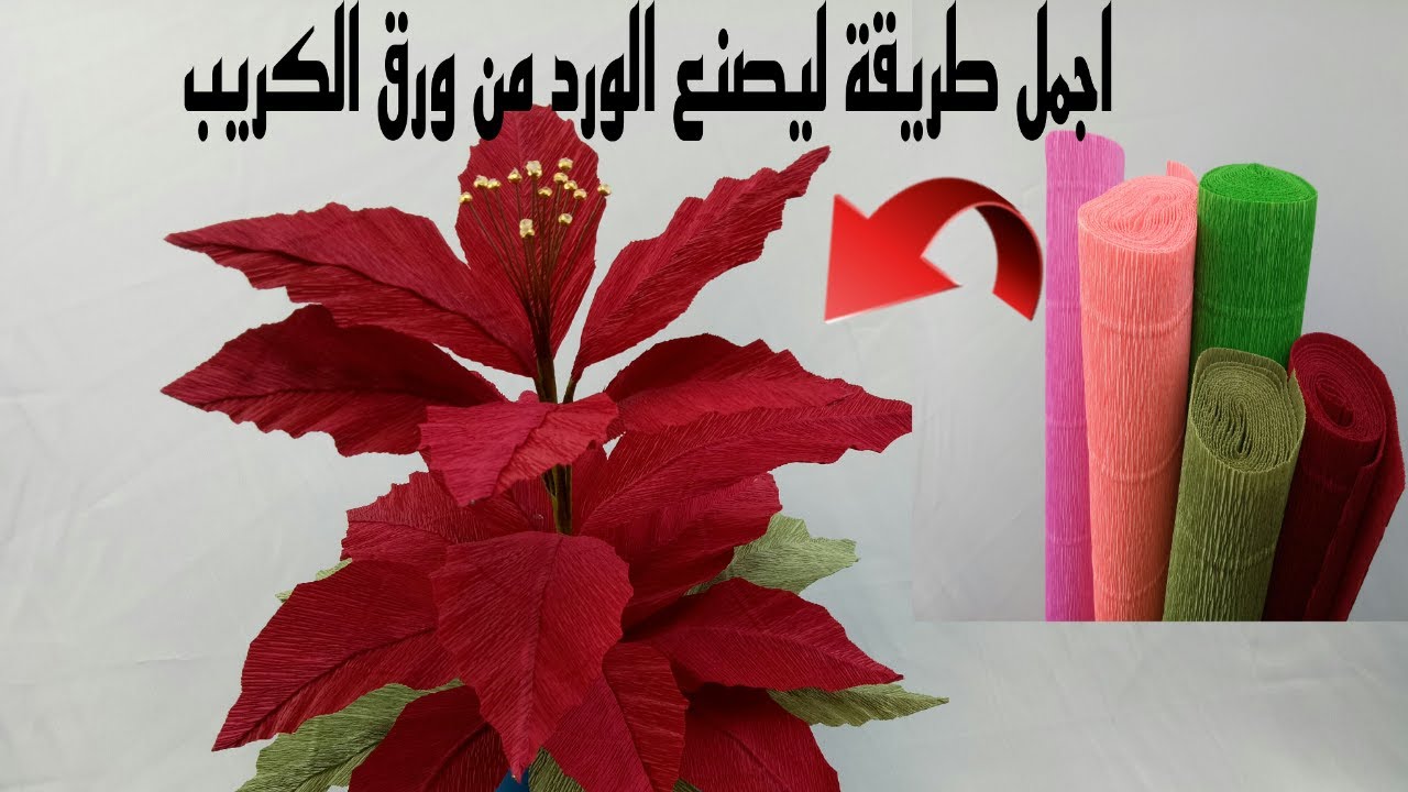 اجمل طريقة لصنع ورود من ورق الكريب