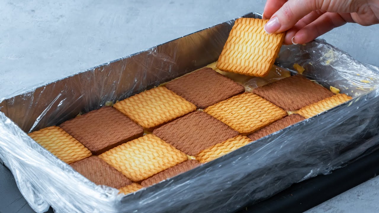 Biscuiti simpli si lapte condensat - tortul e gata in 15 min (fara cuptor) | SavurosTV
