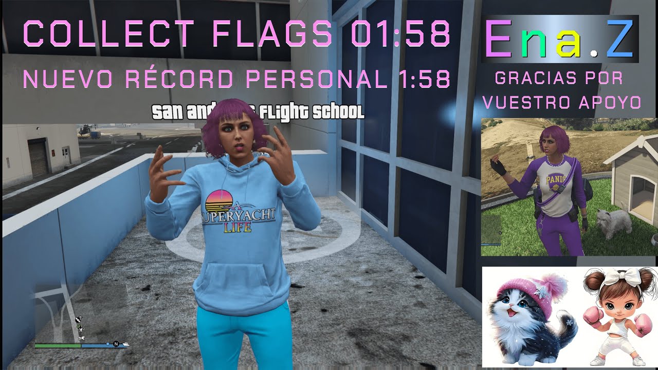 GTA Online_Flight School_LESSON 9_Collect Flags_Ena volvió a romper su récord personal 01:58_Perfect