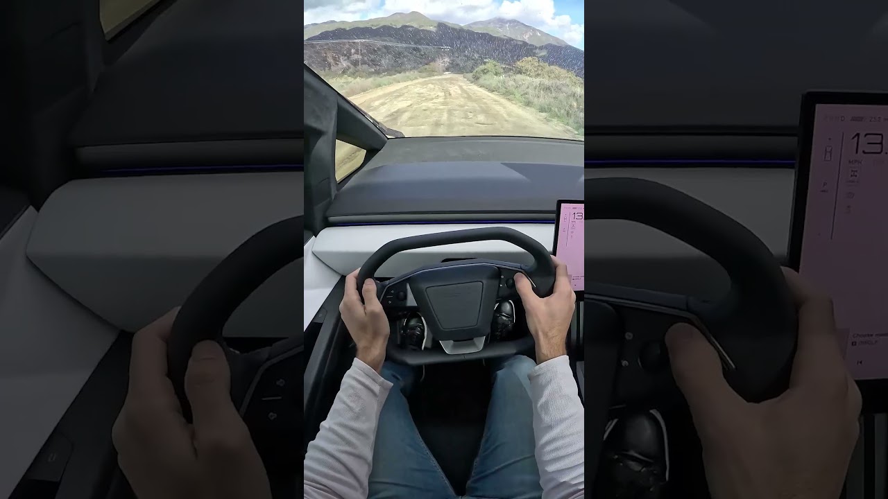 The Tesla Cybertruck's Massive Windshield Wiper is Great (POv First Drive #shorts)