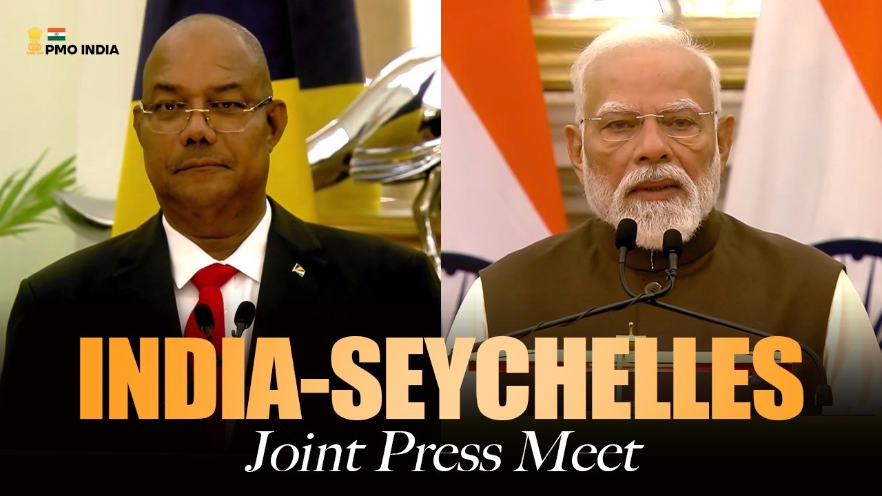PM Modi, President Herminie of Seychelles attend joint press meet at Hyderabad House, New Delhi