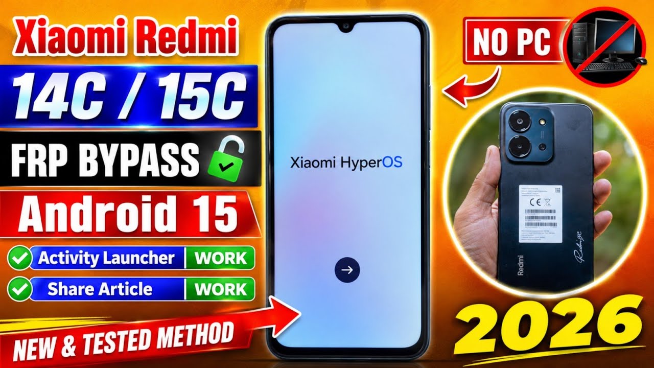 Redmi 15c Frp Bypass Android 15 Without Pc 2026 | Xiaomi Redmi 15c Google Account Unlock | New Trick