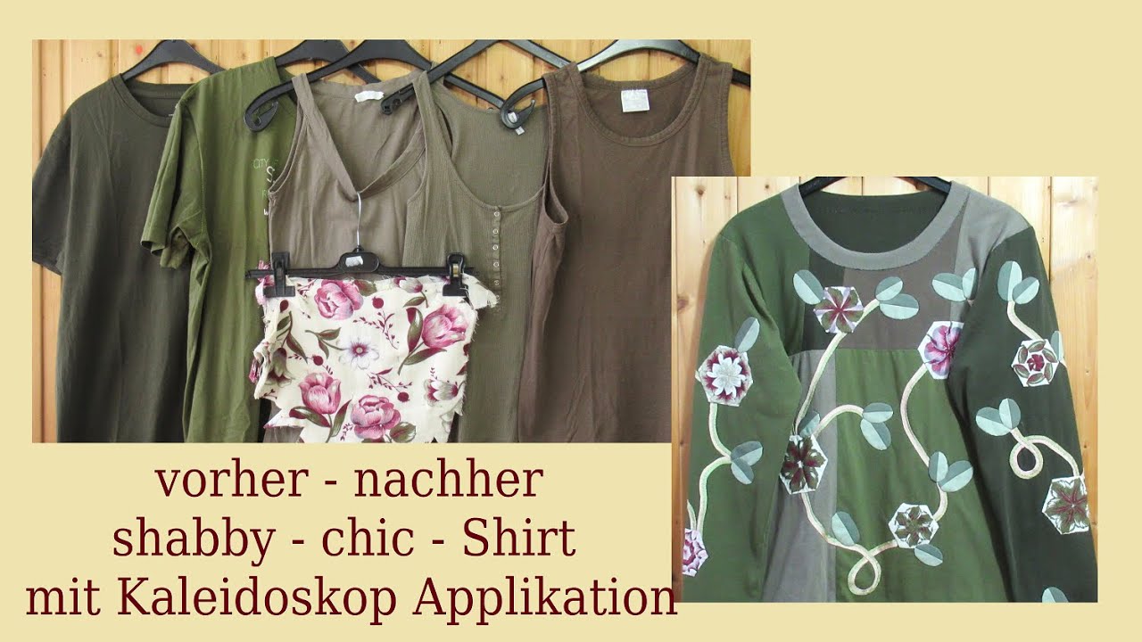 Shabby-Chic-Shirt mit Kaleidoskopen – upcycling - aus Altkleidern genäht